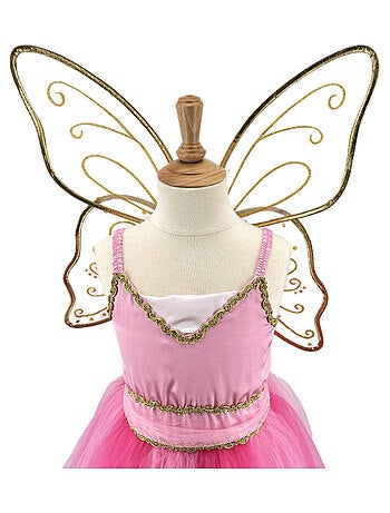 Déguisement enfant robe de fée Noa avec ailes dorées Labay
