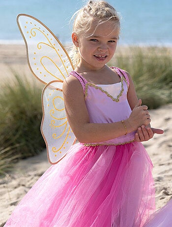 Déguisement enfant robe de fée Noa avec ailes dorées Labay