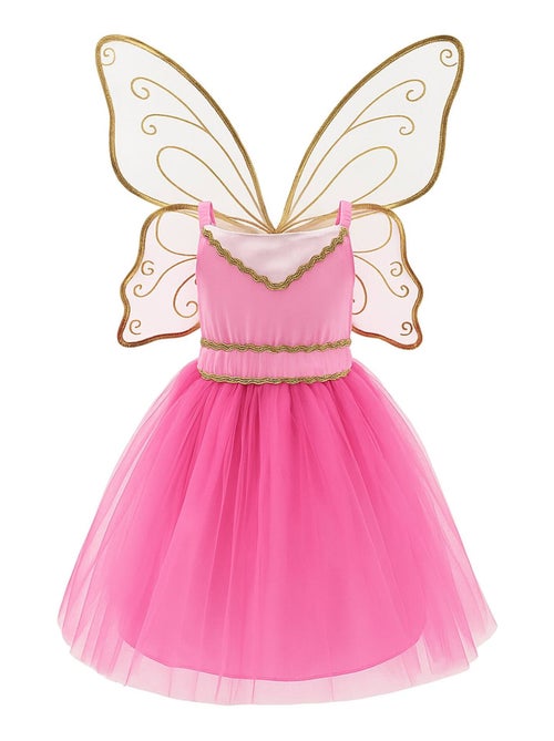 Déguisement enfant robe de fée Noa avec ailes dorées Labay - Kiabi