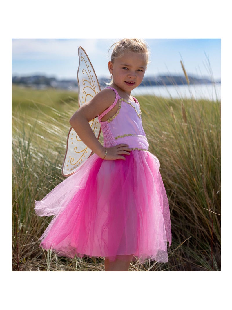 Déguisement enfant robe de fée Noa avec ailes dorées Labay Rose - Kiabi