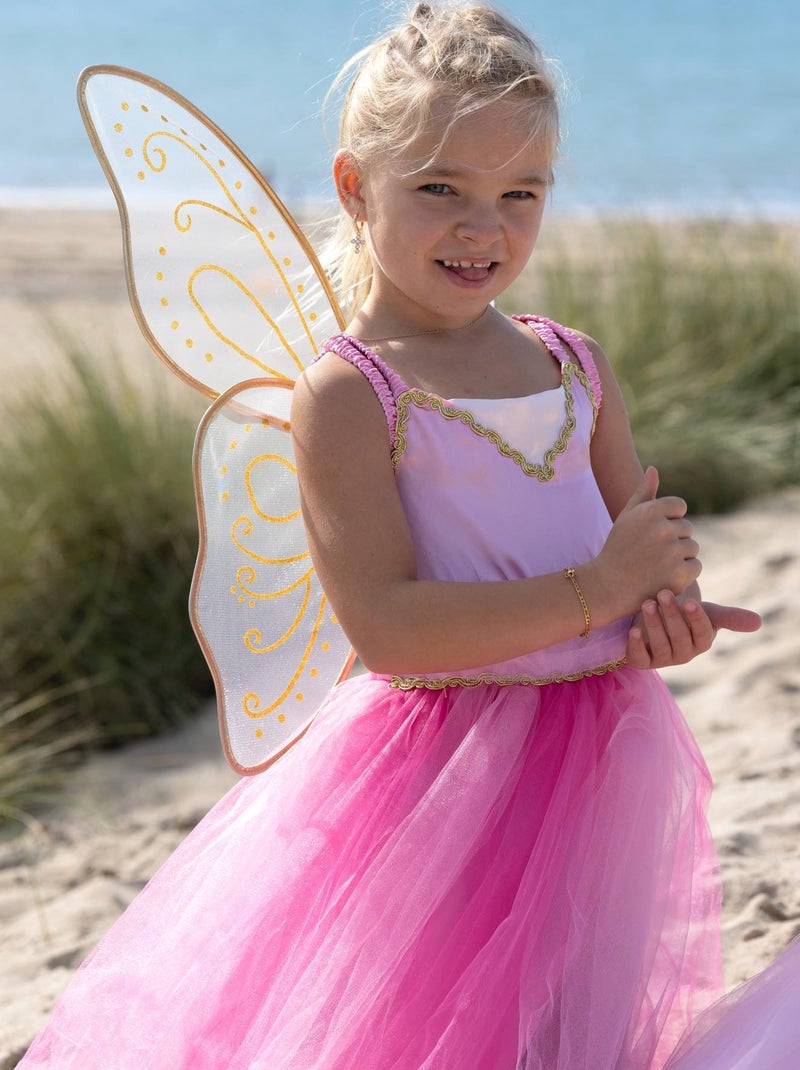 Déguisement enfant robe de fée Noa avec ailes dorées Labay Rose - Kiabi