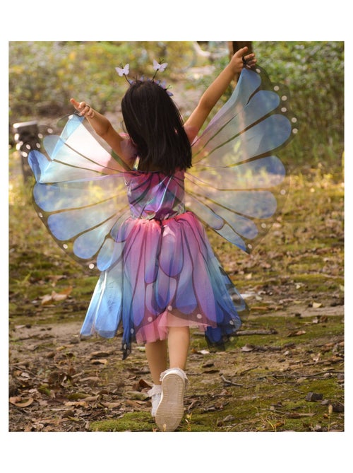Déguisement enfant – Robe de fée papillon avec ailes et serre-tête Great Pretenders - Kiabi