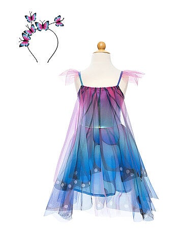 Déguisement enfant – Robe de fée papillon avec ailes et serre-tête Great Pretenders
