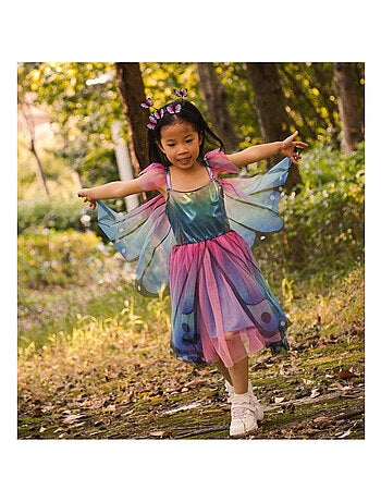 Déguisement enfant – Robe de fée papillon avec ailes et serre-tête Great Pretenders