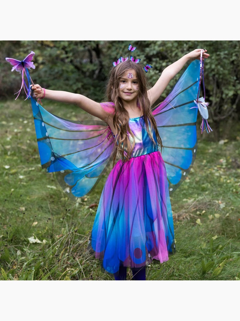 Déguisement enfant – Robe de fée papillon avec ailes et serre-tête Great Pretenders Bleu - Kiabi