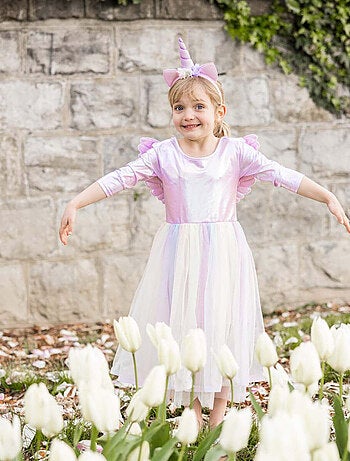 Déguisement enfant – Robe de princesse licorne avec ailes Great Pretenders
