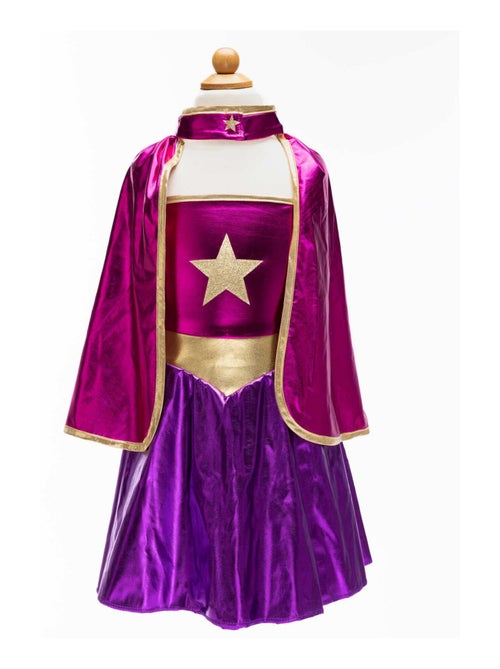 Déguisement enfant super-héroïne tunique, cape, masque Great Pretenders - Kiabi