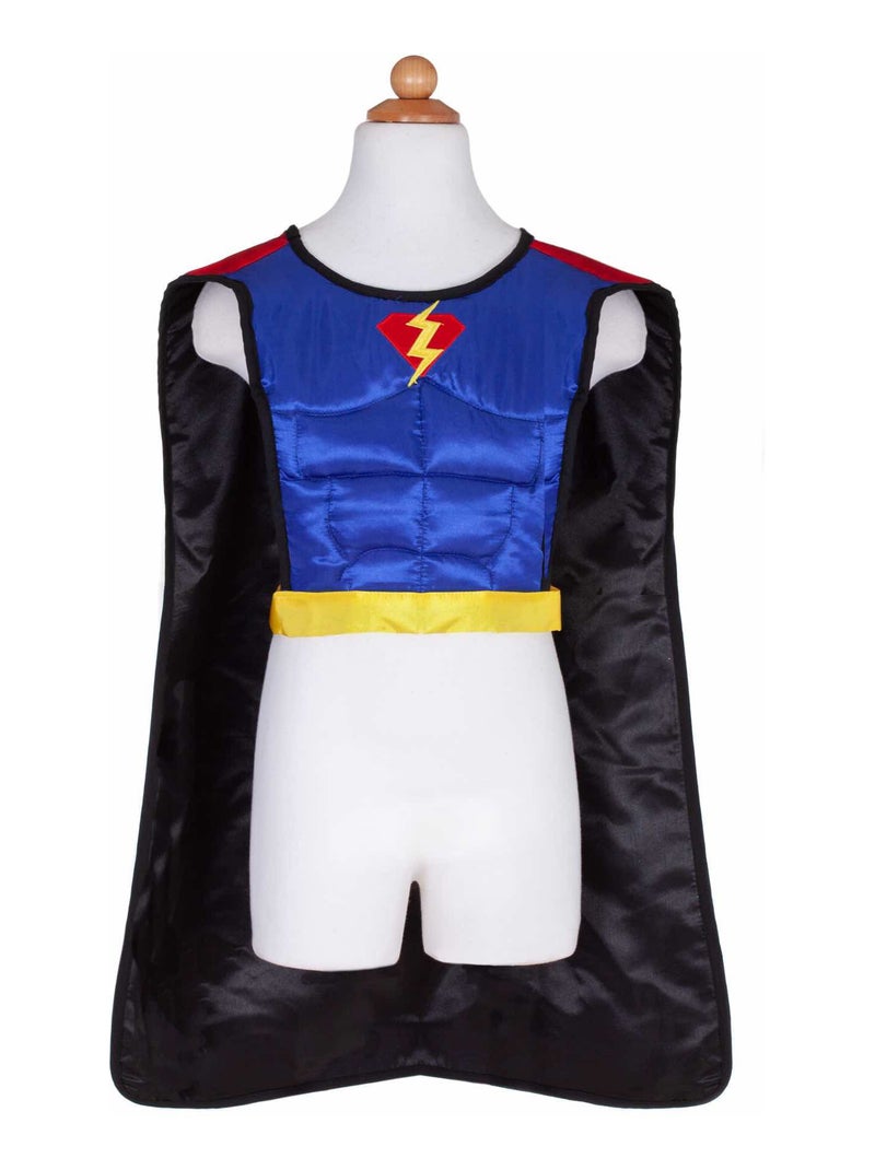 Déguisement enfant tunique réversible super-héros avec cape et masque Great Pretenders Noir - Kiabi