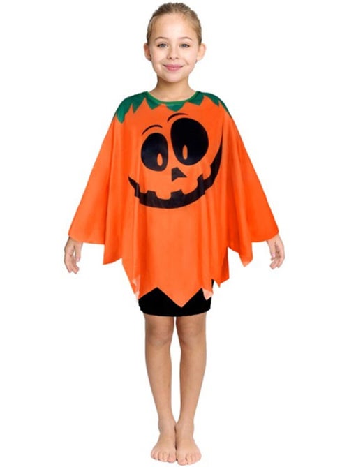 Déguisement ou poncho citrouille joyeuse (65 cm) - Kiabi