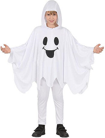 Déguisement ou poncho de fantôme souriant