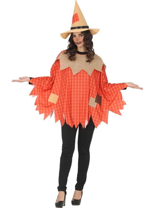 Déguisement ou poncho d'épouvantail avec chapeau pour femme - Kiabi