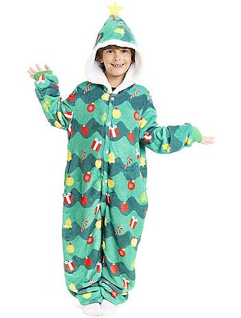Déguisement ou pyjama sapin de Noël avec capuche