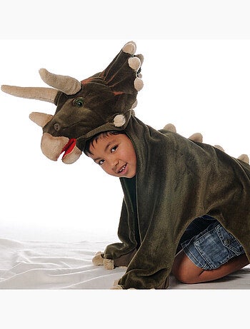 Déguisement peluche 3 en 1 Dinosaure Triceratops - Plaid, Déguisement et Tapis