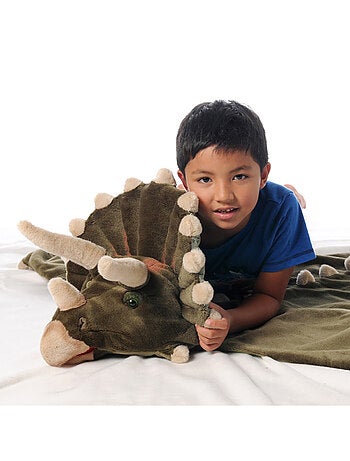 Déguisement peluche 3 en 1 Dinosaure Triceratops - Plaid, Déguisement et Tapis