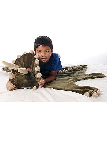 Déguisement peluche 3 en 1 Dinosaure Triceratops - Plaid, Déguisement et Tapis