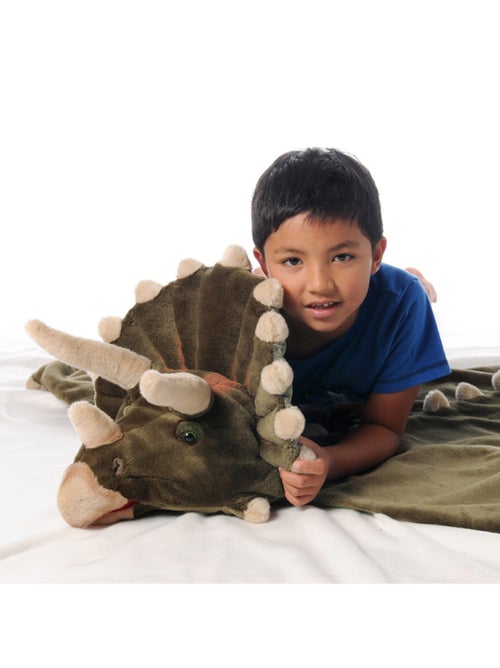 Déguisement peluche 3 en 1 Dinosaure Triceratops - Plaid, Déguisement et Tapis - Kiabi