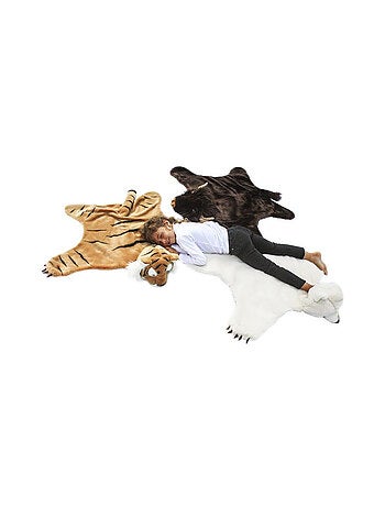 Déguisement peluche 3 en 1 ours blanc - plaid, déguisement et tapis
