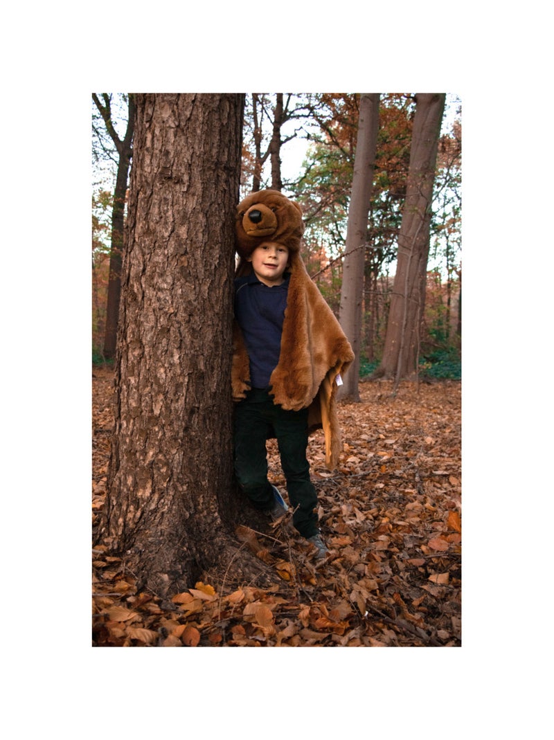 Déguisement peluche 3 en 1 ours brun - plaid, déguisement et tapis Multicolore - Kiabi