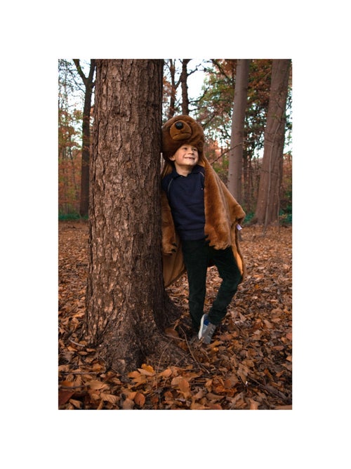 Déguisement peluche 3 en 1 ours brun - plaid, déguisement et tapis - Kiabi
