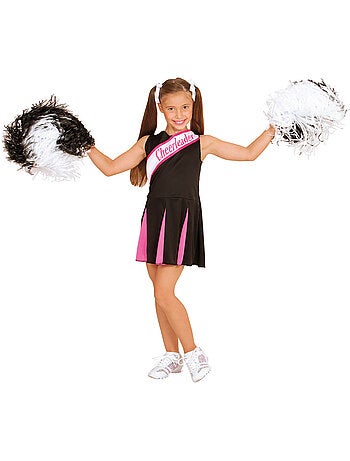 Déguisement Pom Pom Girl Noir et Rose - Fille