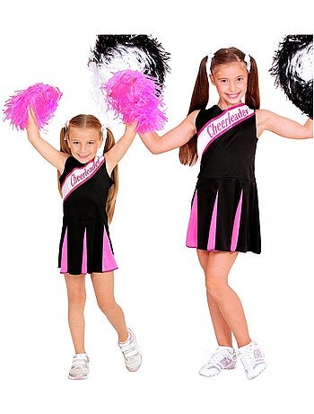 Déguisement Pom Pom Girl Noir et Rose - Fille