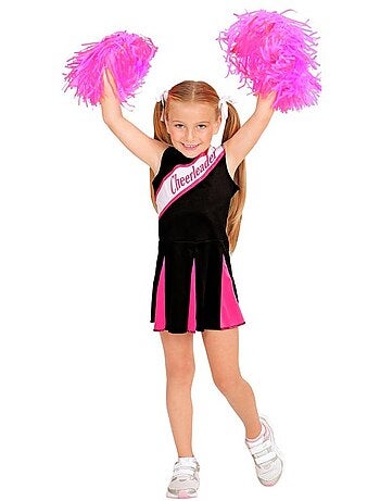 Déguisement Pom Pom Girl Noir et Rose - Fille