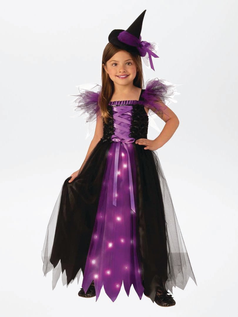 Déguisement robe de sorcière lumineuse Violet - Kiabi