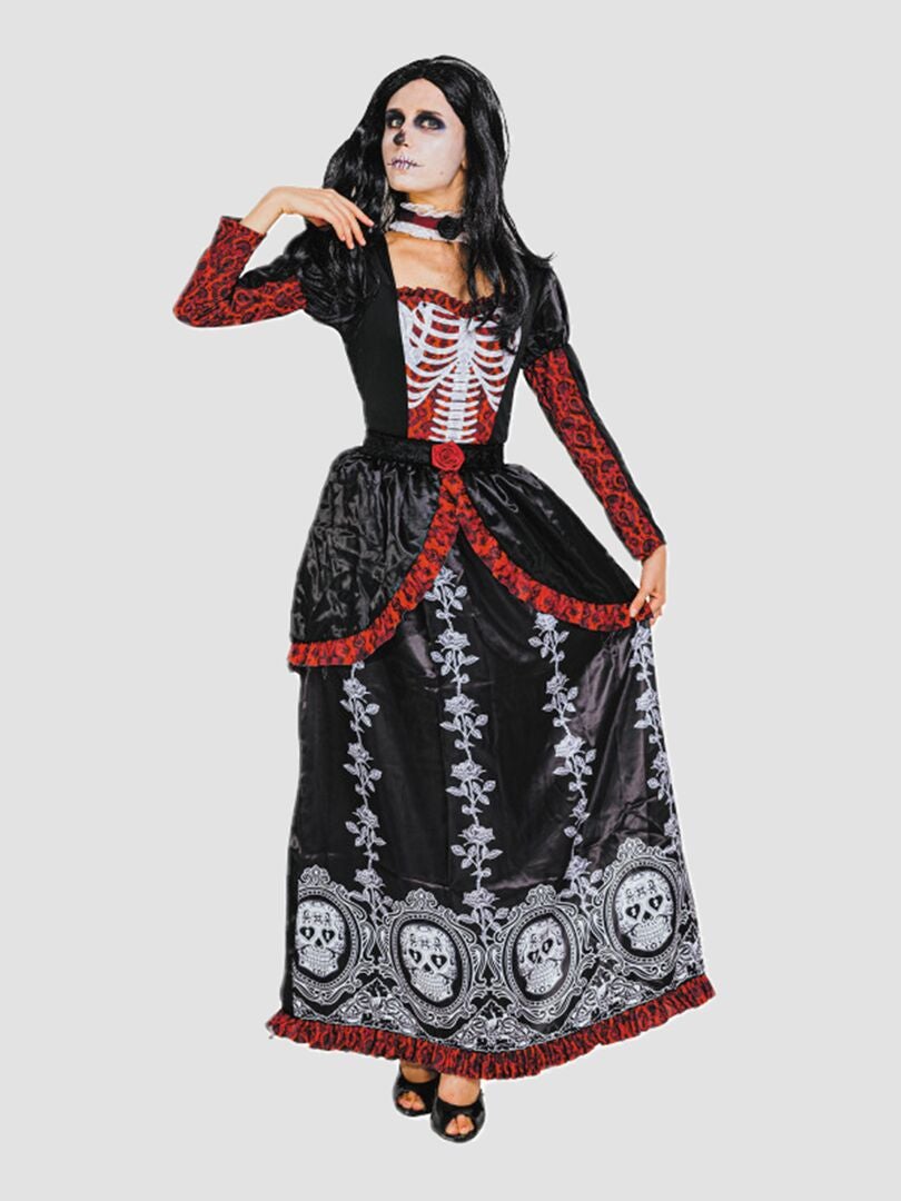 Déguisement robe Dia de la muerte Noir - Kiabi