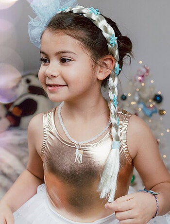 Déguisement serre-tête de la reine de glace avec tresse Great Pretenders