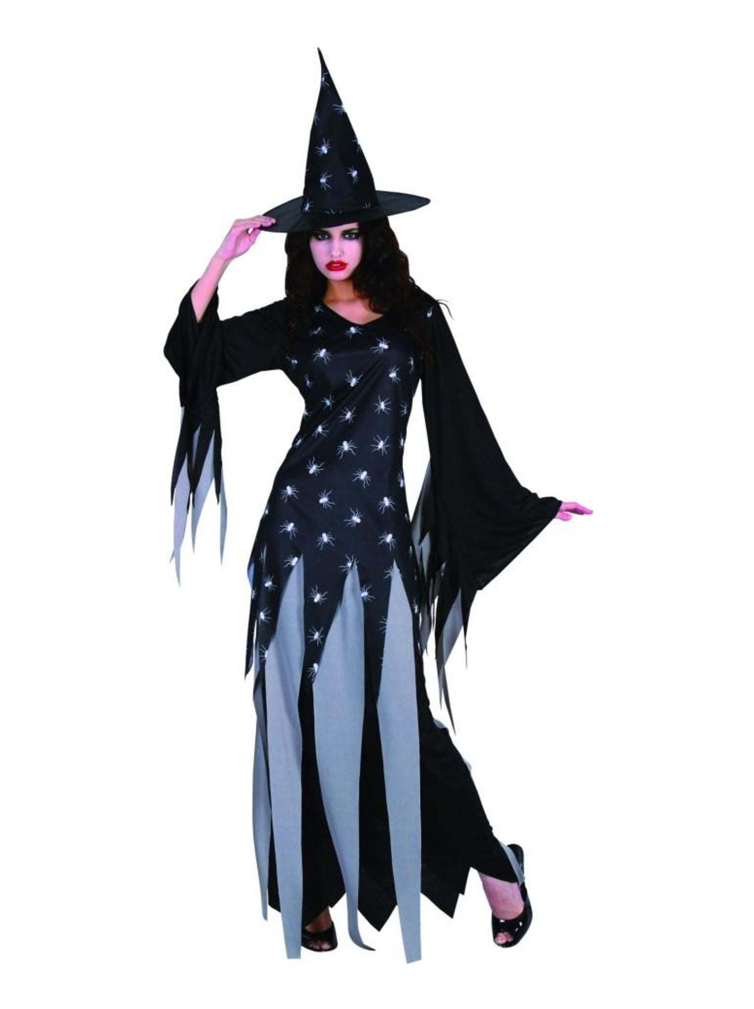 Costume Sorcière Halloween Pour Fille - 5 Modèles Colorés Néon Avec Chapeau, Robe Détaillée, Taille Enfant - 6