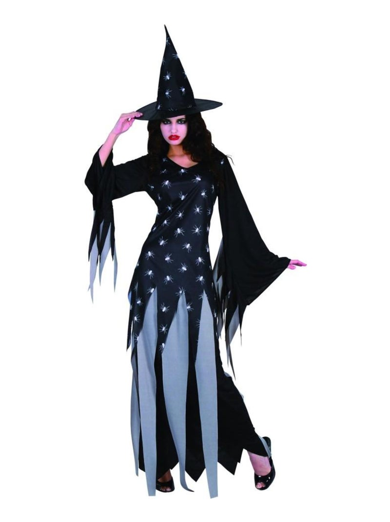 Déguisement Sorcière araignées Halloween Femme Luxe Noir Noir - Kiabi