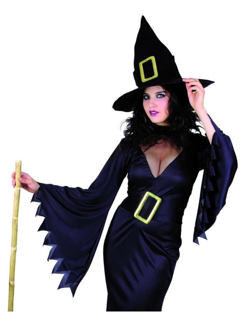 Déguisement Sorcière Halloween Femme Luxe Noir Noir - Kiabi