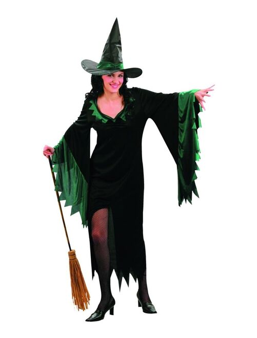 Déguisement Sorcière verte Femme Halloween Luxe - Kiabi