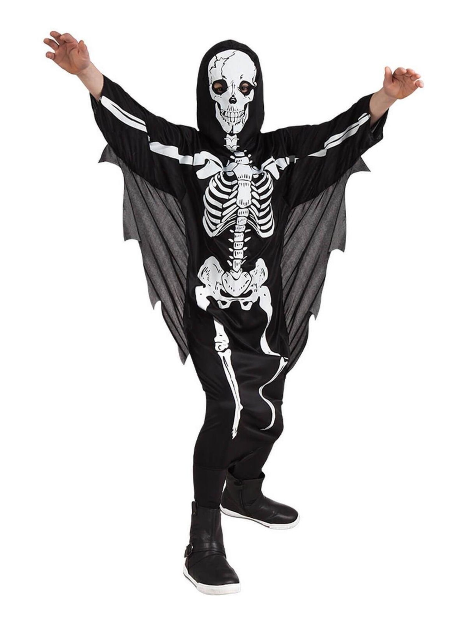 Emin - Costume Squelette Enfant 3D | Combinaison + Masque | Taille 100 à 160 | Pour Halloween, Carnaval, Fête Déguisée - 13