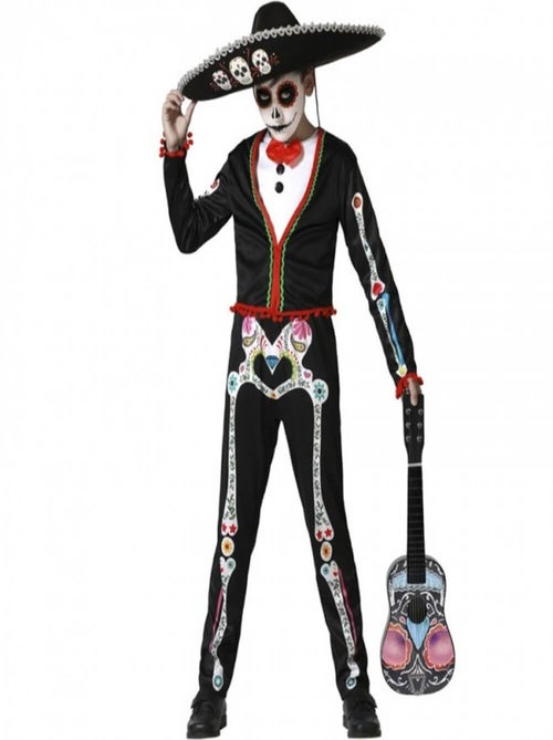 Déguisement squelette mariachi mexicain  - Garçon - Kiabi