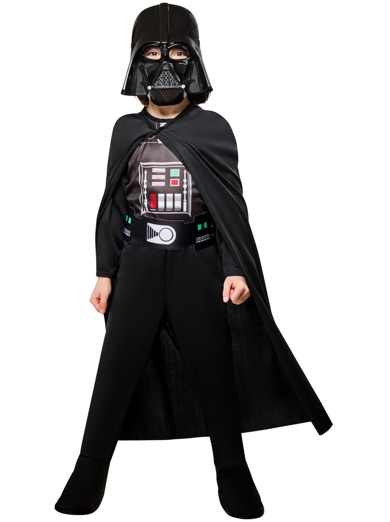 Déguisement Star Wars - Dark Vador - Enfant 9-10 Ans -Combinaison, Cape, Masque, Ceinture - Rubies Noir - Kiabi
