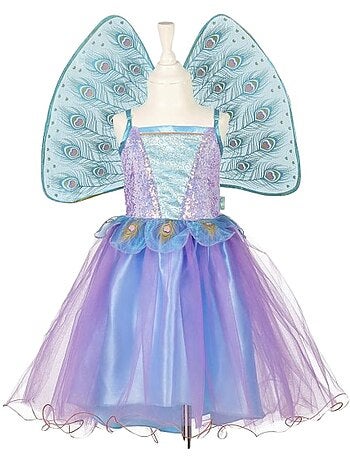 Deguisement tamara - robe + ailes de paon 8-10 ans - 128-140 cm