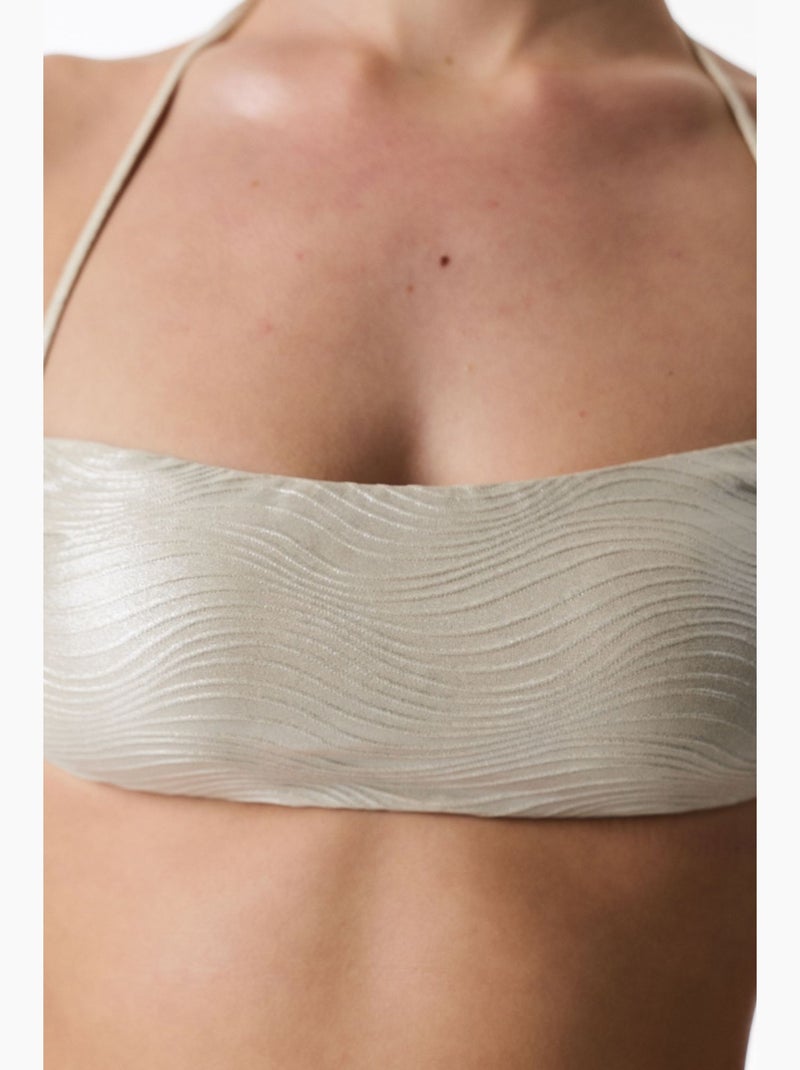 Deja haut de bikini bandeau scintillant penti Crème - Kiabi