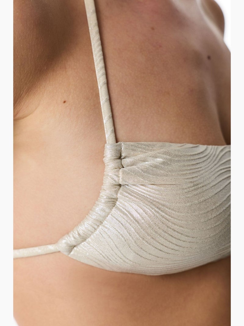 Deja haut de bikini bandeau scintillant penti Crème - Kiabi