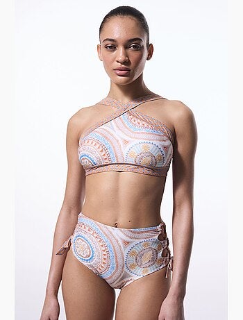 Della haut de bikini à motif ethnique et col halter penti