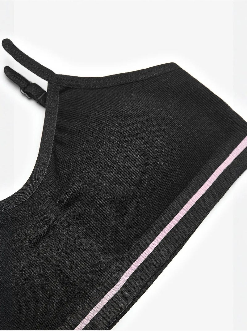 Demi-débardeur sans coutures fille penti Noir - Kiabi