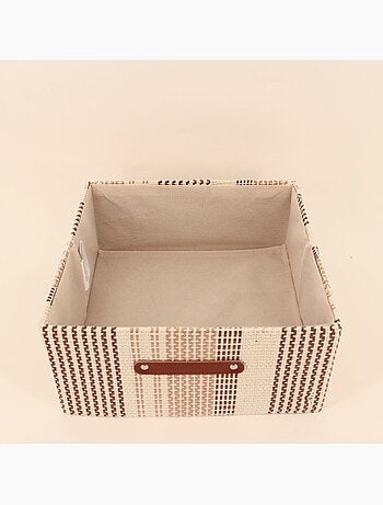 Demi panier cube en tissage papier 31x31x15cm
