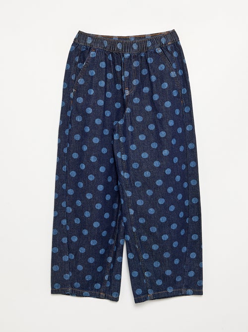 Denim forme barrel imprimé 'pois' - Kiabi Denim forme barrel imprimé 'pois' - Kiabi