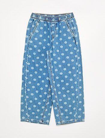 Denim forme barrel imprimé 'pois'