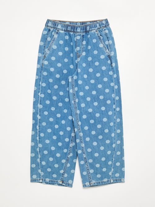 Denim forme barrel imprimé 'pois' - Kiabi