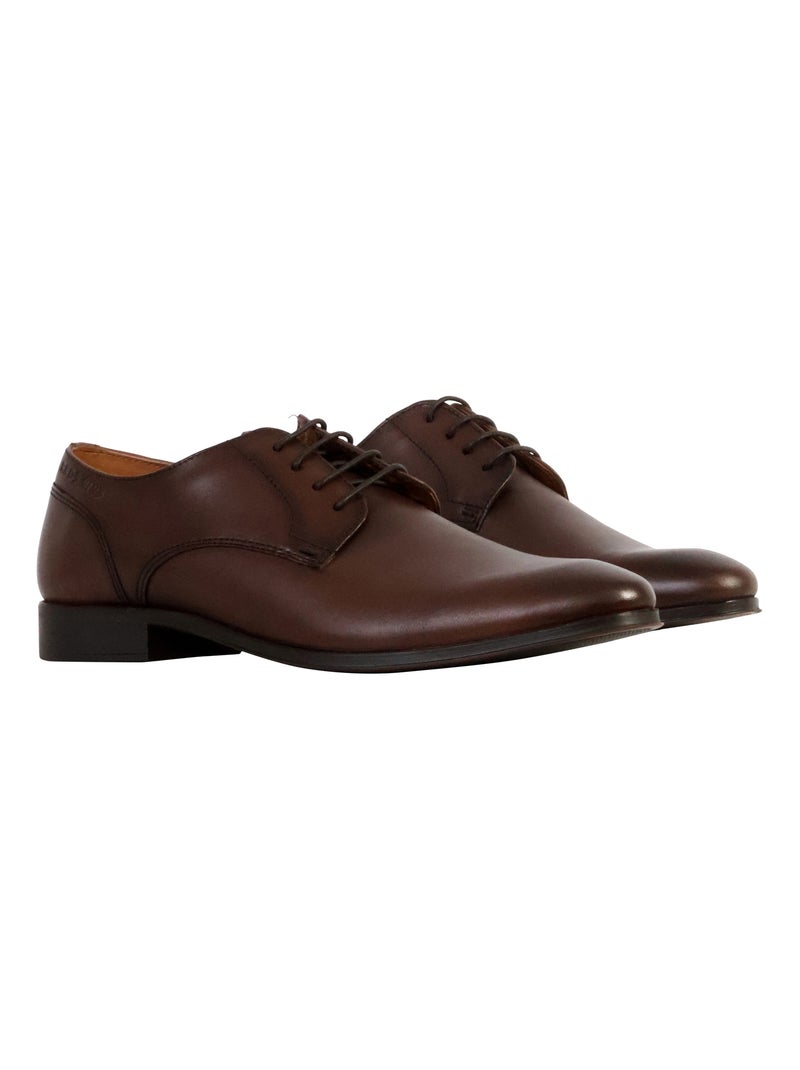 Derbie Cuir Redskins Amador Marron - Kiabi
