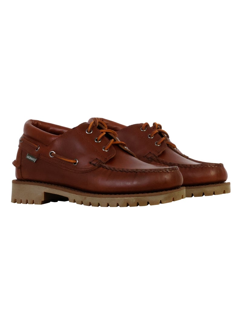 Derbie Cuir Sebago Docksides Acadia Marron - Kiabi