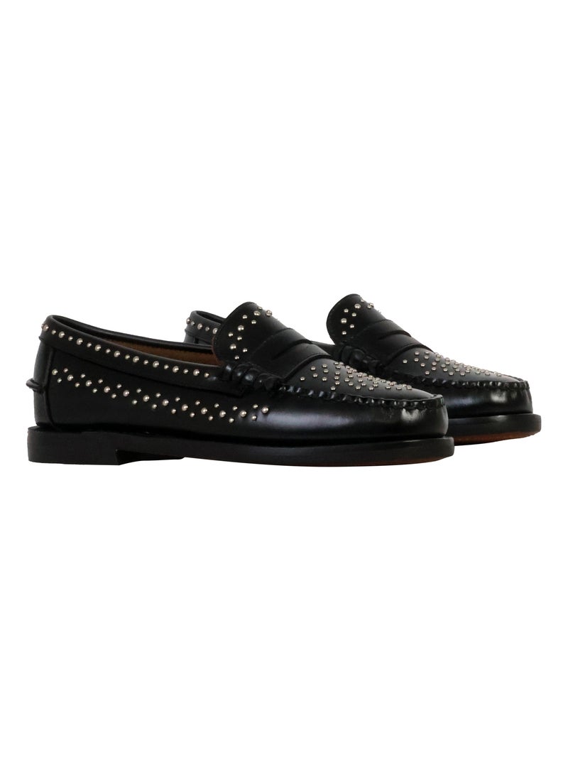 Derbie Cuir Sebago Docksides Dan Studs Woman Noir - Kiabi