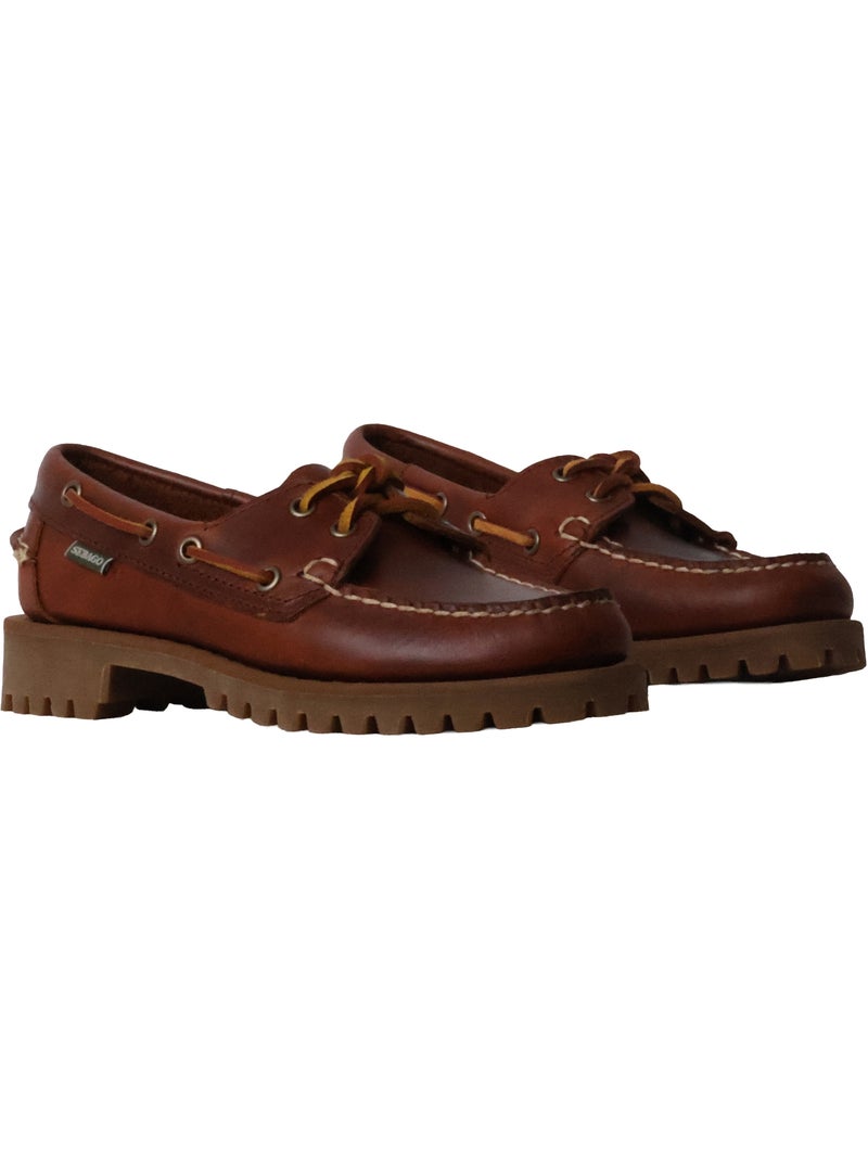 Derbie Cuir Sebago Docksides Ranger Waxy Woman Marron - Kiabi