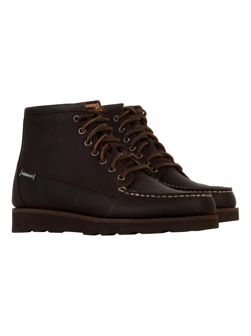 Derbie Montante Cuir Sebago Tala Mid Crazy Horse Marron - Kiabi